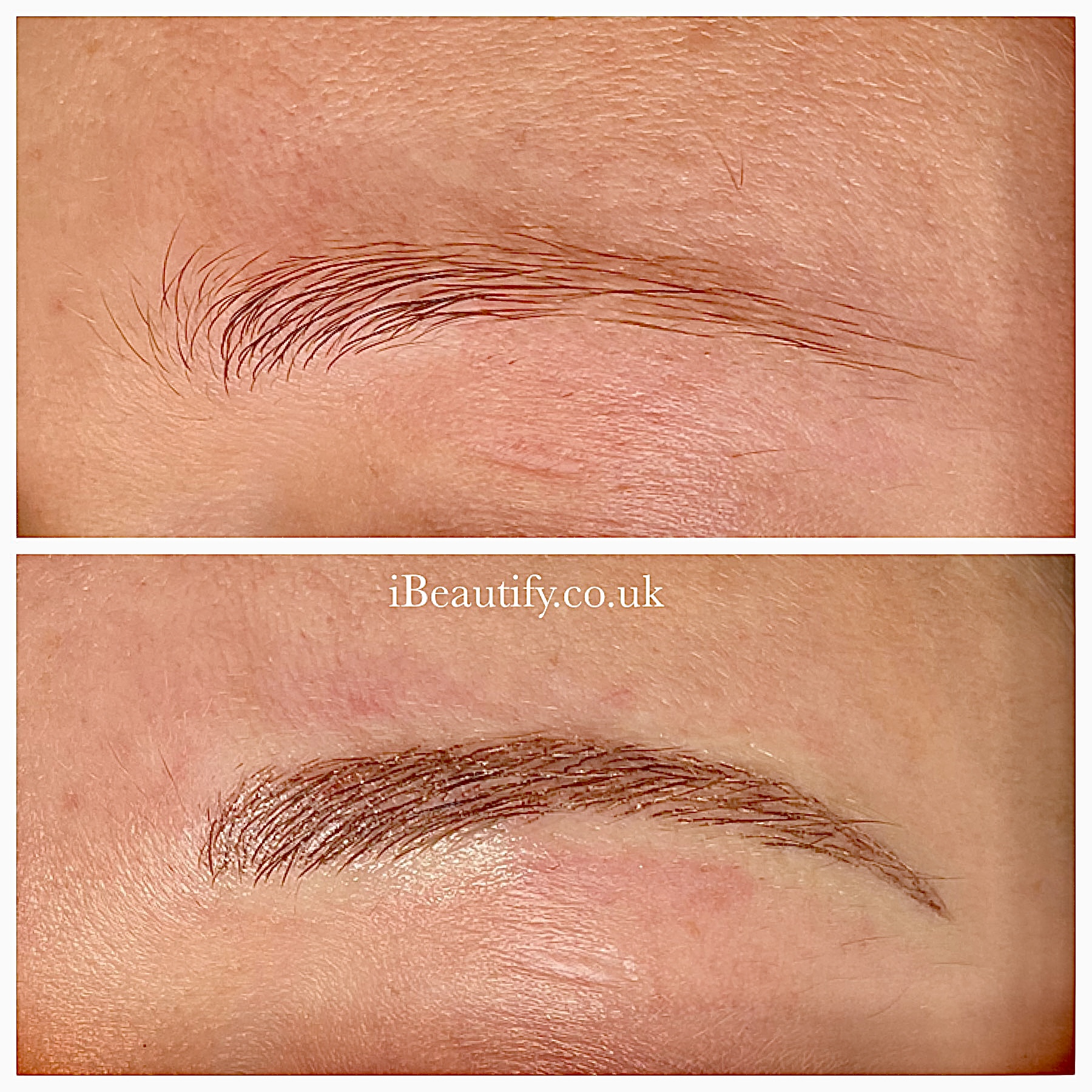 Semi-Permanent Brows - before and after at iBeautify, Tunbridge Wells